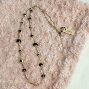Pixley 37” necklace w/black stones